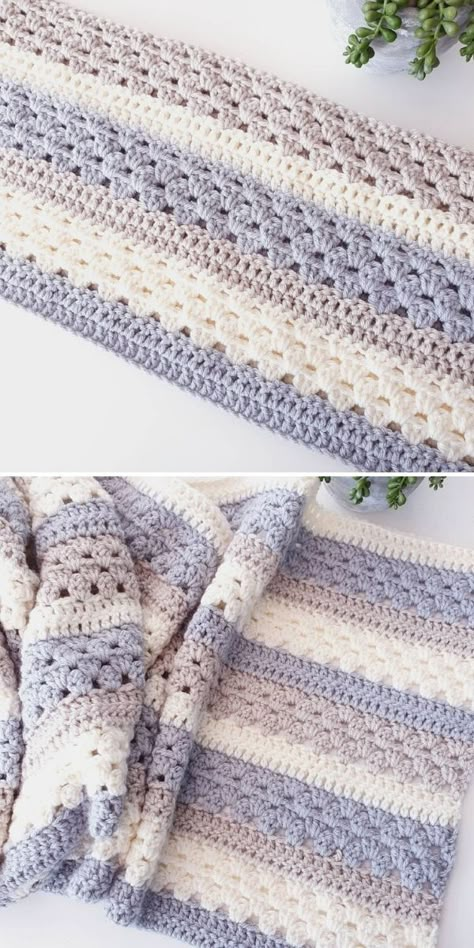 Cosy Stripe Blanket Ideas Beautiful Crochet Baby Blankets, Cosy Stripe Crochet Blanket, Crochet Baby Blanket Diagram, She’ll Crochet Blanket, Full Size Afghan Crochet Pattern Free, Free Striped Crochet Blanket Patterns, Striped Crochet Afghan Pattern Free, Everything Crochet Free Patterns, Crochet Blanket Multiple Stitches