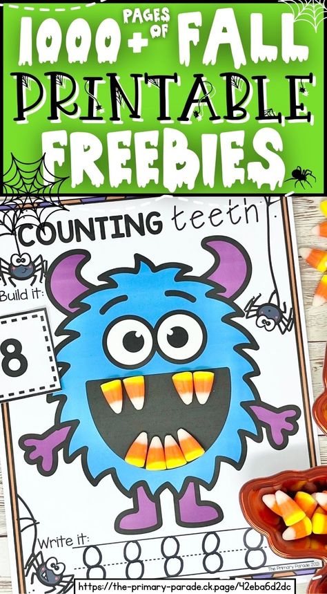 50 Fall Activities for Pre K: Printables, Games, and Activities Halloween Activities For Preschool, Build A Monster, Monster Printable, Halloween Handprint Crafts, October Preschool, Halloween Math Centers, Halloween Activities Preschool, Halloween Centers, Monster Activities