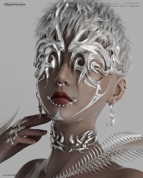 Art Bizarre, Futuristic Accessories, Catty Noir, Arte Robot, Trendy Hair, Futuristic Fashion, 판타지 아트, 영감을 주는 캐릭터, Fantasy Clothing