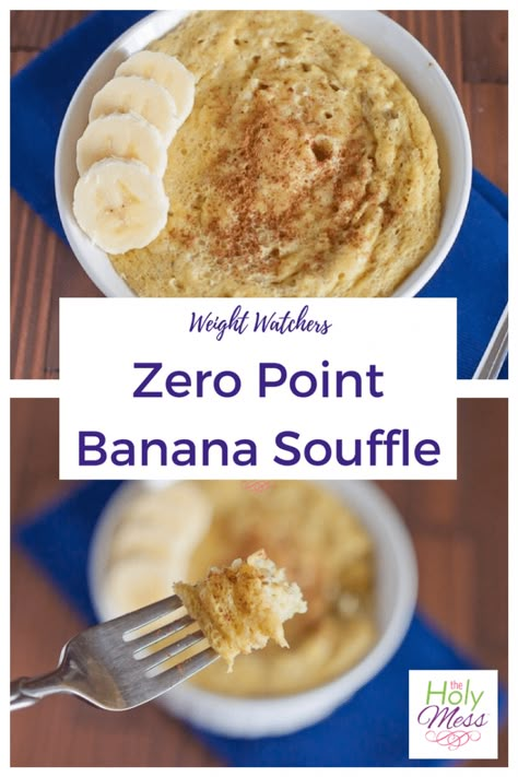 A sweet zero Freestyle points breakfast or snack! This Weight Watchers Zero Point Banana Souffle recipe makes a hearty snack for you to enjoy with zero points and all whole ingredients. Zero Point Banana Souffle, Banana Souffle, Dessert Ww, Weight Watcher Desserts, Souffle Recipes, Weight Watchers Snacks, Weight Watchers Recipes Desserts, Weight Watchers Free, Guilt Free Snacks