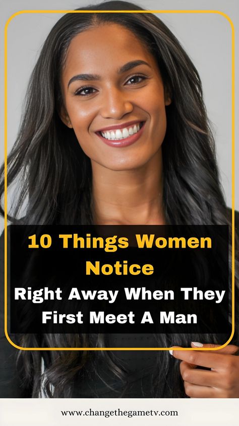 10 Things Women Notice Right Away When They First Meet A Man.
First impressions definitely matter, especially in the world of dating. 

Women are known to pick up on various subtle and not-so-subtle things when they first meet a man. 
If a man is going to make a memorable impression on a woman, understanding what stands out and what they’re looking for can be the key to success. 

#dating #datingtips #relationships #adviceformen #mantalk Flirty Questions, Reverse Psychology, Trying Too Hard, First Meet, Relationship Lessons, Relationship Books, Holistic Approach To Health, Dating Women, Daily Exercise Routines