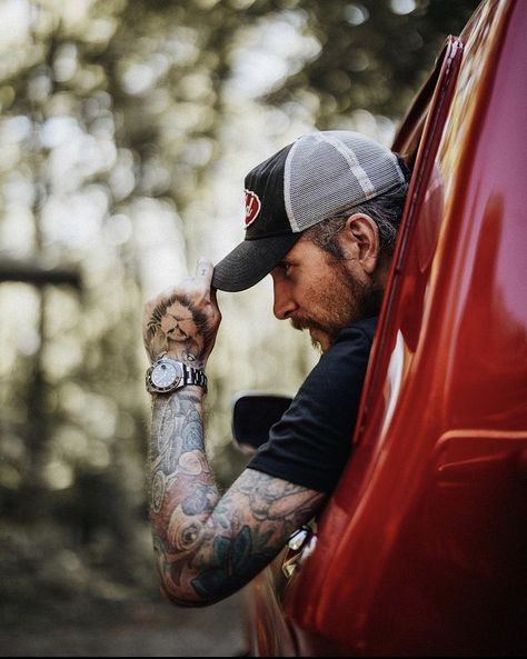 Pickup Photoshoot, Truck Poses Men, Man And Truck Photoshoot, Truck Photos, Truck Photoshoot Ideas For Guys, Mechanic Photoshoot, Car Photo, Guy With Truck Photoshoot, Trucker Aesthetic