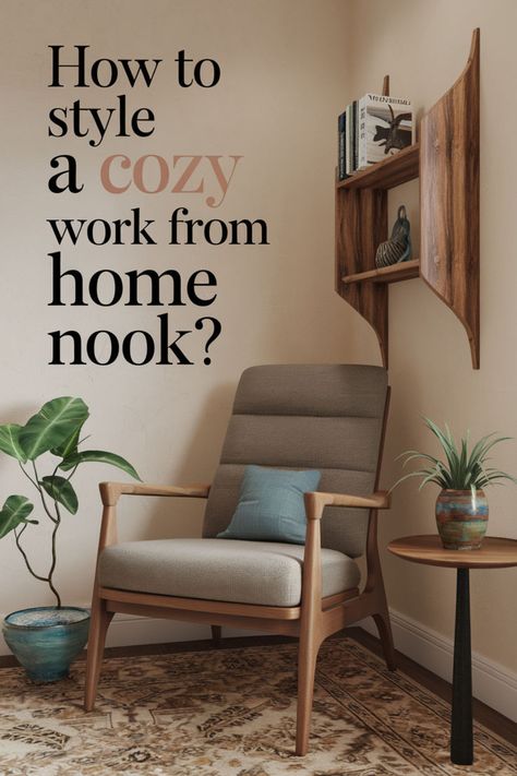 Wondering how to make your nook feel unique? 🌿 Start with essentials like a cozy desk, small meeting room vibe, or study area ideas for function and style. 🌞 Layer your space with office decor professional touches, like tasteful plants and artwork. 🪴 Ready to create a nook you'll love working in? 🍃🌿🖌️ #WFH #WorkingFromHome #HomeOfficeInspo #StudyRoomDesign #CozyDesk #CozyNook #SmallOfficeIdeas #HomeOfficeNook #CozyHomeOFiice #HomeOfficeSetup #FinishedBasement #ReadingNook #CozyCorner Work Desk In Living Room Ideas, Home Office With Armchair, Study Area Ideas, Small Meeting Room, Office Cozy, Work From Home Office, Cozy Desk, Office Decor Professional, Small Workspace