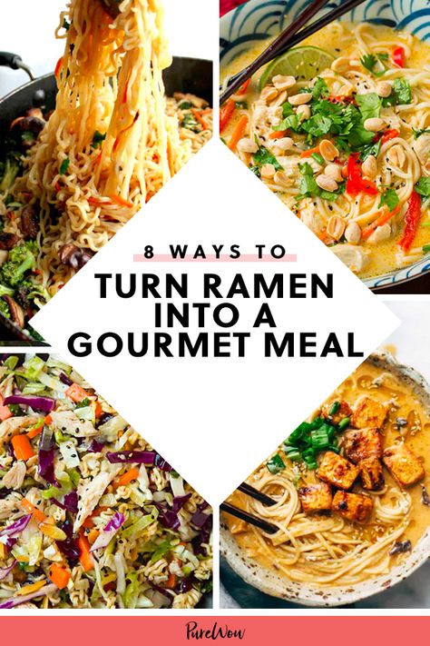 Ramen Meals Easy, Cheap Ramen Meals, Gourmet On A Budget, Cheap Ramen Noodle Recipes, Gourmet Ramen Noodles Recipes, Easy Gourmet Recipes, Top Ramen Recipes Hacks, Dinner Recipes Ramen, Ramen Meals