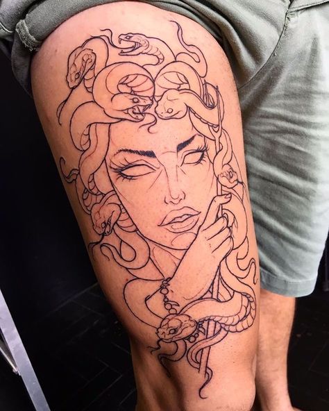 Medusa Tattoo Design, Medusa Tattoo, Leg Tattoos Women, Greek Tattoos, Dope Tattoos For Women, Stomach Tattoos, Stylist Tattoos, Thigh Tattoos Women, Dope Tattoos