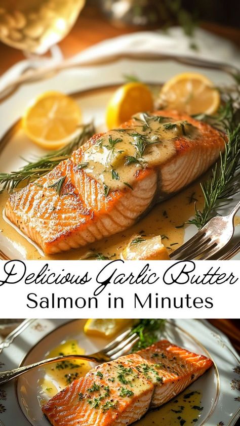 If you’re looking for a quick, delicious, and healthy meal, this garlic butter salmon recipe is just what you need. The combination of garlic and butter creates a rich, savory sauce that enhances the natural flavor of the salmon, making each bite a mouthwatering delight. With a cooking time of just a few minutes, this dish is perfect for busy evenings when you want something impressive yet easy to prepare. Pair with steamed veggies or mashed potatoes for a complete meal. What To Make With Salmon, Butter Salmon Recipes, Salmon And Mashed Potatoes, Steamed Salmon Recipes, Fresh Salmon Recipes, Salmon Steak Recipes, Salmon Fillet Recipes, Steam Salmon, Crohns Recipes