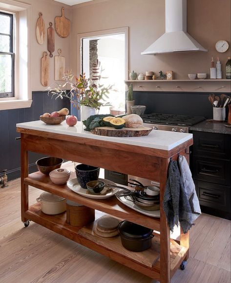 Butchers Block Island, Butcher Block Kitchen Cart, Kitchen Island Furniture, Narrow Kitchen Island, Island On Wheels, Butcher Block Island Kitchen, Kitchen Island Bench, Butcher Block Kitchen, Rolling Kitchen Island