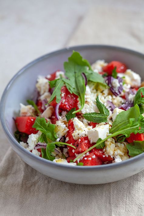 Watermeloen salade met feta. Feta