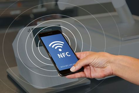 NFC technology has several benefits that can help both large and small businesses with time management, customer satisfaction, and employee tracking. Nfc Technology, Nfc Tag, Mobile Wallet, Internet Technology, Wireless Internet, Customer Loyalty, Waiting In Line, Samsung Gear Fit, Time Management