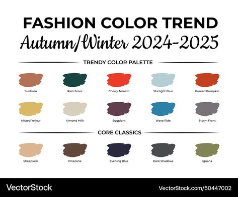 fall 2025 color trends - Google Search Autumn 2024 Color Trends, Color Theories, Color Spotlight, Fall Color Trend, Lisa Richardson, Colour Combinations Fashion, Color Forecasting, Fashion Trend Forecast, Winter Color Palette