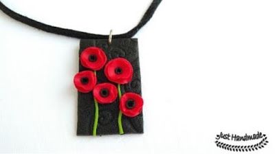 Least We Forget - Make poppies for Nov 11 - 3 how-tos Clay Poppy, Ceramic Poppies, Easy Polymer Clay, Free Jewellery Making Tutorials, Jewelry Clay, Pendant Tutorial, Cute Polymer Clay, Clay Jewelry Diy, Poppy Field