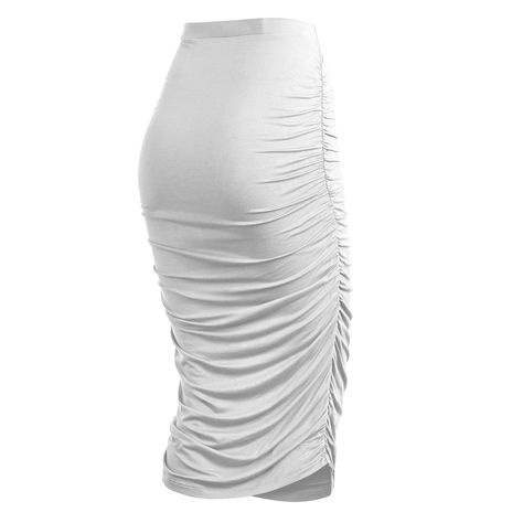 Made by Johnny - MBJ WB1147 Womens Elegant High Waist Pencil Skirt with Side Shirring XXL WHITE - Walmart.com - Walmart.com High Waist Pencil Skirt, Long Pencil Skirt, Club Night, High Waisted Pencil Skirt, Beauty Website, Red Skirts, One Star, Body Con Skirt, Knee Length Skirt