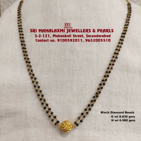 New Collection Added Black Diamond Beads Chains studded with Black Diamond Beads , Nakshi Balls , and Ruby, Emerald, Beads, south sea pearls made 22KT BIS HALLMARK GOLD visit our SHOWROOM FULL RANGE OF COLLECTION WHOLESALE PRICE Please call us on WHATSAPP VIDEO Call no. 9100592011, 9652005510 www.srimahalaxmijewellers.in #SriMahalaxmiJewellers #MahalaxmiJewellers #BlackDia Nakshi Balls, Whatsapp Video Call, Black Diamond Beads, Black Beads Mangalsutra, Black Beads Mangalsutra Design, Gold Jewelry Outfits, Antique Gold Jewelry Indian, Fancy Jewelry Necklace, Modern Gold Jewelry