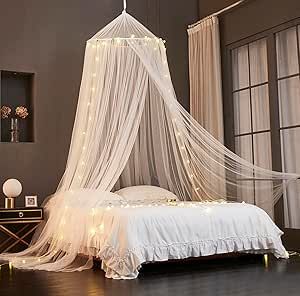 Mengersi Bed Canopy with Lights,Princess Bed Canopy Canopy Bed Curtains for Girls Room,Mosquito Netting Canopy Reading Corners Room Decor for Girls (White) Princess Bed Canopy, Bed Canopy With Lights, Girls Room Curtains, Girls Bed Canopy, Bed Canopies, Princess Canopy Bed, Mosquito Net Bed, Mosquito Curtains, Canopy Bed Curtains