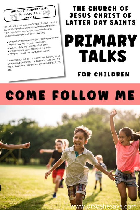 Primary Talk Printables for July 2024 Come Follow Me 2024 Primary, Lds Primary Talks, Primary Talks, Lds Talks, Primary Program, Jesus Help, Primary Songs, Glad Tidings, Lds Primary