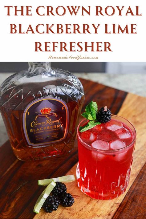 The Crown Royal Blackberry Lime Refresher Crown Royal Recipes, Crown Drink, Blackberry Drinks, Crown Royal Drinks, Blackberry Recipes, Liquor Recipes, Lemon Lime Soda, Lime Soda, Whiskey Cocktails