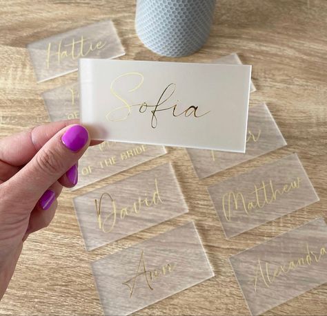 Gold Wedding Table Decor, Rose Gold Wedding Table, Place Holders Wedding, Wedding Cricut, Gold Winter Wedding, Gypsophila Wedding, Wedding Centrepiece, Wedding Place Names, Acrylic Signage