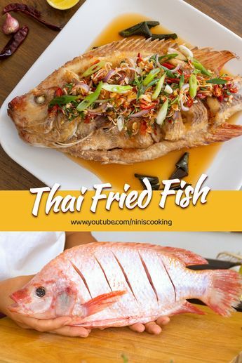 Thai Tilapia Recipes, Asian Fish Recipes Thai Style, Whole Fried Fish Recipes, Thai Spicy Sauce, Chinese Fried Fish Recipes, Thai Style Fish Recipe, Thai Fish Recipes, Thai Fried Fish, Whole Tilapia Recipes