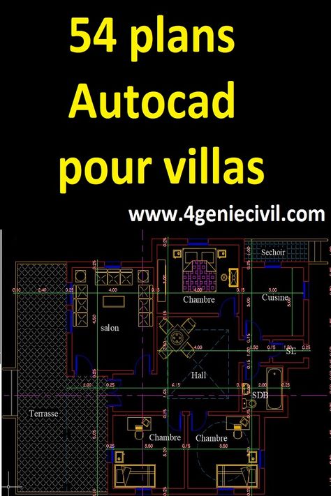 54 plans autocad dwg pour villas Autocad Plan, Plan Villa, Villa Plan, Autocad, Jay, Villa, How To Plan, Architecture, Quick Saves