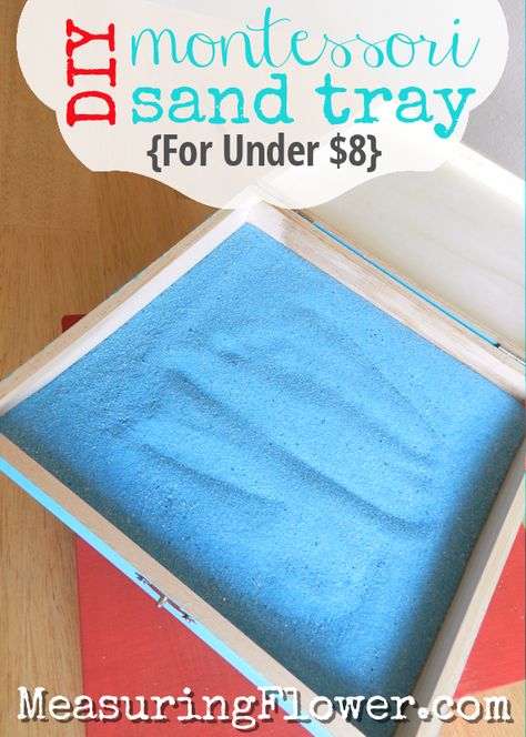 DIY Montessori Sand Tray Diy Sand Tray Writing, Diy Sand Writing Tray, Cricut Montessori, Diy Sand Tray, Sand Tray Ideas, Diy Learning Toys, Mfw Kindergarten, Sand Tray Therapy, Reading Readiness