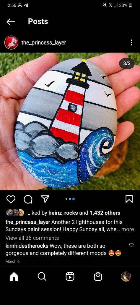 Light House Rock Painting, Light House Painted Rocks, Shell Painting, Diy Rock Art, Lighthouse Painting, Art Camp, Painted Rocks Craft, Painted Shells, Rock Painting Patterns