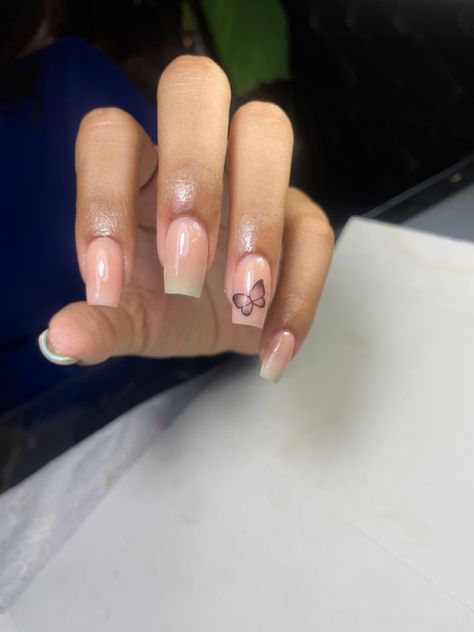 Nude nails butterfly Nails With Butterfly, Nails Butterfly, Nude Nails, Nails, Beauty, Quick Saves