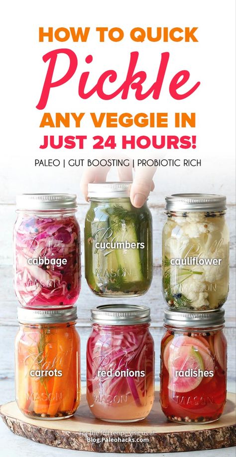 Pickles Recipes, Quick Pickled Vegetables, Quick Pickle, Easy Pickling Recipes, Pickled Vegetables Recipe, Home Canning Recipes, Quick Pickled, Fermentation Recipes, Fermented Vegetables