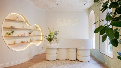 @ringostudiodesign introduces its latest wellness sanctuary, @sama, nestled in the heart of Flatiron—a neighborhood rapidly becoming New York's destination for innovative wellness. @sama’s interior embodies a serene and holistic approach to well-being, artfully balancing elements of nature with whimsical architectural detailing to create an immersive sanctuary. Drawing inspiration from the brand’s mission to elevate oral health through a nurturing and holistic experience, the design harmonize... Dental Studio, Plush Furniture, Dental Technician, Medium Tv Show, Velvet Couch, The Teeth, Dentist Office, Dental Insurance, Technology Fashion