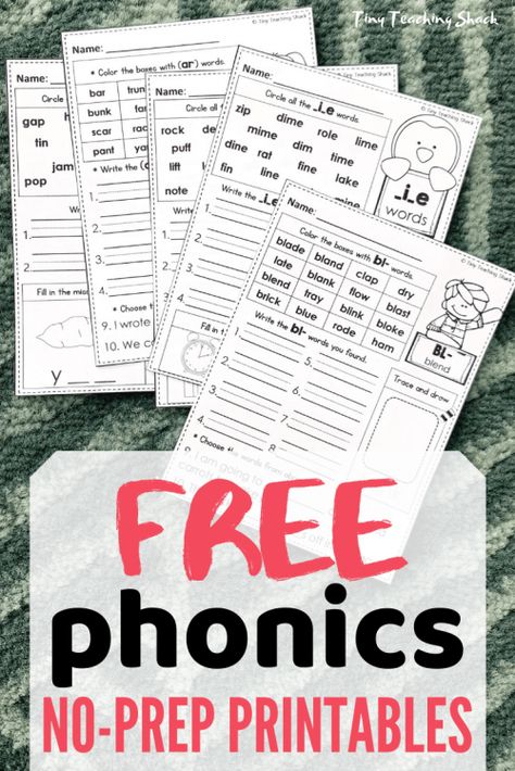 Free Phonics Printables, Le Words, Cvcc Words, Phonics Printables, Phonics Worksheets Free, Phonics Free, Phonics Sounds, Love Of Reading, Powerpoint Lesson