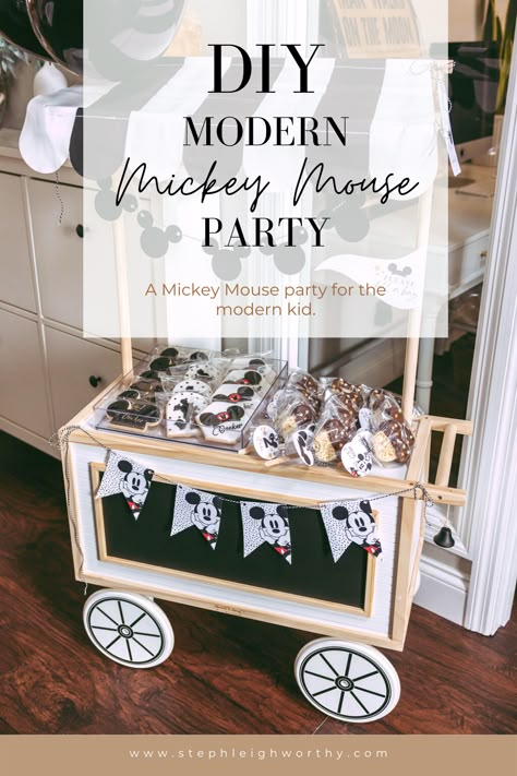 Disney Theme Boy Birthday, Modern Mickey Mouse Birthday Party, Mickey Mouse Boy Birthday, Vintage Mickey Birthday Party, Modern Mickey Party, Aesthetic Mickey Mouse Party, Oh Twoodles Boy Party, Retro Mickey Mouse Party, Neutral Mickey Mouse Party