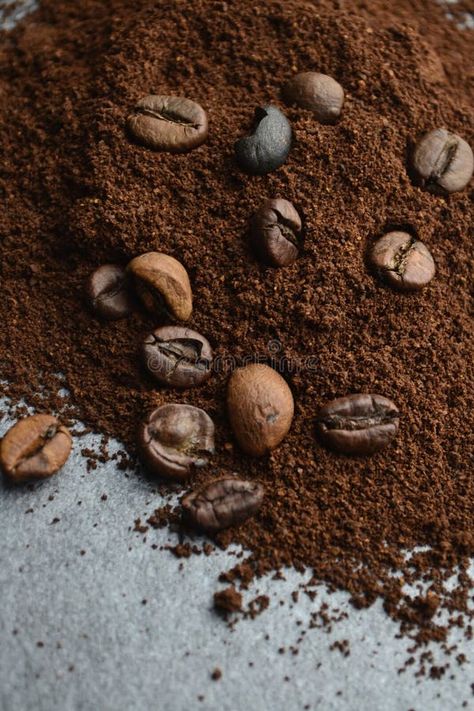 Ground coffee mixed with beans is scattered on the table stock photo Photo Table, Coffee Mix, Ground Coffee, Urban Life, Coffee Grounds, The Table, Coffee Beans, Photo Image, Stock Photos