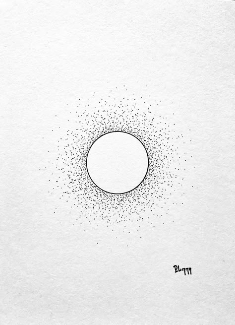 Circle Dot Tattoo, Chaos And Order Tattoo, Solar Eclipse Tattoo, Micropen Art, Tattoo Celestial, Traditional Tattoo Outline, Conceptual Tattoo, Eclipse Tattoo, Print Making Designs