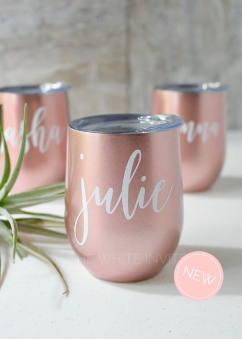 Clay Recipes, Bridesmaid Gifts Unique, Bridesmaid Wine, Gold Tumbler, Customized Bridesmaid Gifts, Personalized Wine Tumbler, Bachelorette Gift, Personalized Wine Glass, Unique Roses