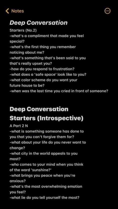 Deep Conversation starters (Introspective) Deeper Conversation With Friends, Deep Conversation Starters For Friends, Deep Conversation Starters Relationships, Deeper Conversation Starters, Facetime Conversation Starters, Deep Conversation Questions, Dry Conversation, Conversation Starters Texting Crush, Conversation Starters For Friends