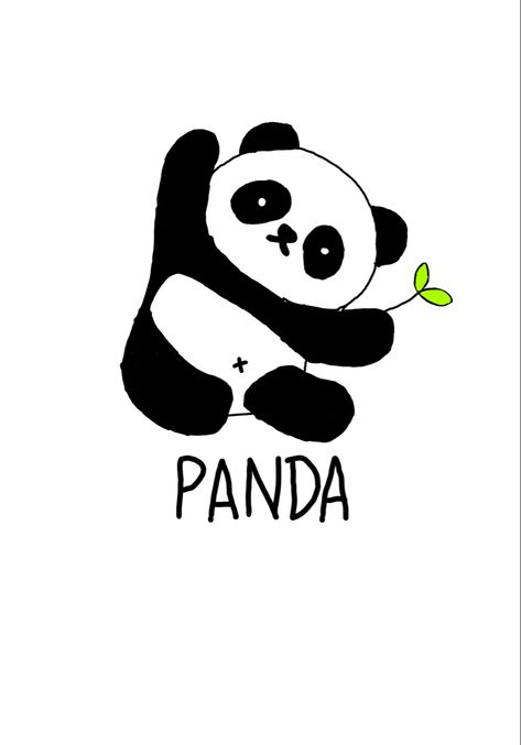 Panda Simple Drawing, Cute Panda Doodle, Panda Embroidery Design, Panda Canvas Painting, Panda Line Art, Panda Drawing Easy, Panda Sketch, Corn Drawing, Paw Embroidery