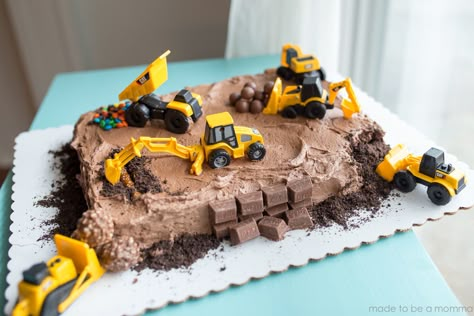 Construction Birthday Party Cakes, Digger Cake, Construction Birthday Cake, Tractor Cake, Construction Theme Birthday Party, Construction Cake, Truck Cakes, Construction Trucks, Construction For Kids