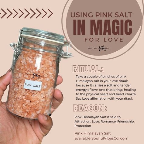 Pink Salt Witchcraft Uses, Pink Himalayan Salt Witchcraft, Himalayan Pink Salt Magical Properties, Sea Salt Magical Properties, Pink Salt Witchcraft, Witchcraft Items, Different Salts, Magical Herbs Witchcraft, Herbs Healing