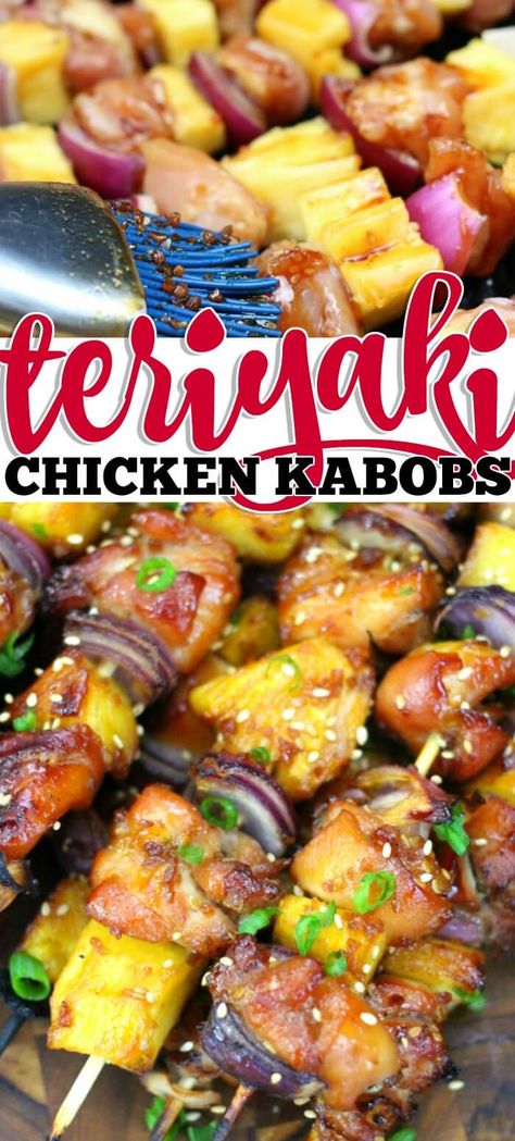 teriyaki chicken kabobs recipe Teriyaki Chicken Skewers, Chicken Kabob Recipes, Grilled Teriyaki Chicken, Kabob Recipes, Skewer Recipes, Chicken Kabobs, Kebab Recipes, Chicken Skewers, Meal Suggestions