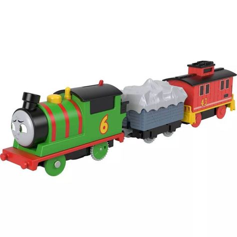 Young Conductors Can Create Lots Of Delivery Fun With This Thomas & Friends Percy & Brake Car Bruno Vehicle Set From Fisher-Price. Kids Can Push The Button On Top Of The Battery-Powered Engine To Send Percy Racing To Deliver Cargo With Brake Car Bruno Along For The Ride. Preschool Train Lovers Can Send These Vehicles Zooming Along Any Thomas & Friends Track, Except Wood, For Endless Railway Fun. Suggested Age: 3 Years And Up Toy Trains & Train Sets, Thomas And Friends Trains, Brakes Car, Along For The Ride, Play Vehicles, Train Sets, Mail Delivery, Thomas The Train, Train Car