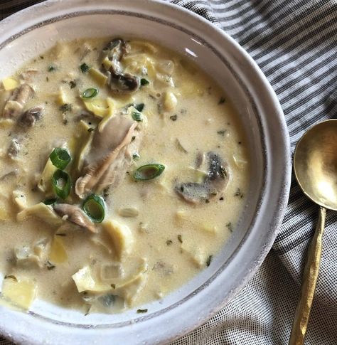 Oyster Chowder, Oyster Stew Recipes, Oyster Soup, Oyster Stew, Artichoke Soup, Oyster Recipes, Artichoke Recipes, Soup And Stew, Chowder Recipes