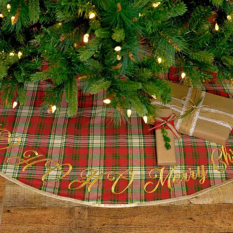 Farmhouse Christmas Tree Skirts, Plaid Tree Skirt, Holiday Tree Skirts, Plaid Christmas Tree Skirt, Cozy Christmas Decor, Tree Collar, Vhc Brands, Farmhouse Christmas Tree, Holiday Snowflakes