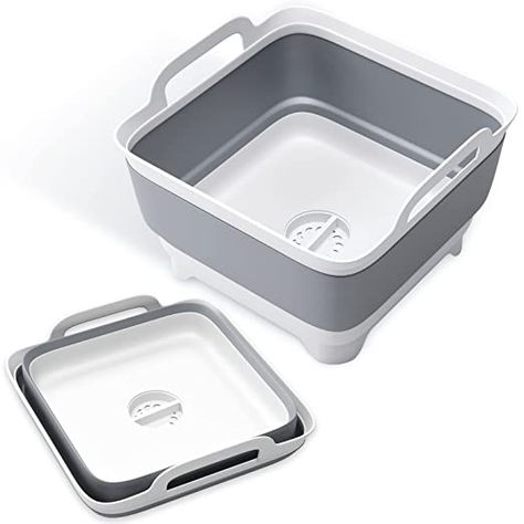 Amazon.com: Vamako 9L Collapsible Dish Tub Portable Sink, Folding Laundry Tub, Washing Basin with draining Plug, Camping Dish Tub, Portable wash Dish Basin. (Gray) : Industrial & Scientific Camping Sink, Rv Sink, Portable Sink, Camping Dishes, Washing Basin, Couples Stuff, Beverage Tub, Laundry Tubs, Car Living