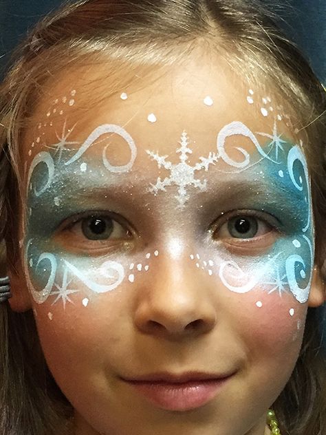 Snowflake Face Painting, Face Painting Party, Frozen Face Paint, Elsa Makeup, After School Art, Easy Face Painting Designs, Frozen Makeup, Diy Face Paint, Art Parties