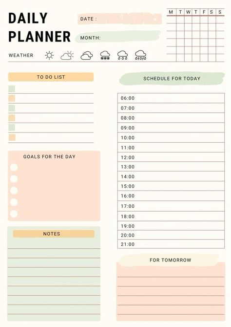 Daily planner socialmediaplannerprintablefree #plannerdeestudosgratis🎭. School Agenda Aesthetic, Student Planner Organization, Student Daily Planner, Printable Daily Schedule, Daily Planner Journal, Daily Planner Design, Daily Planner Sheets, Free Planner Templates, Daily Schedule Template