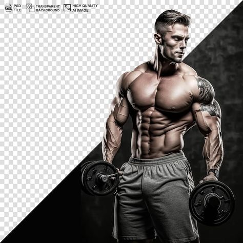 PSD powerful stylish bodybuilder with ta... | Premium Psd #Freepik #psd Gym Png, Exercises With Dumbbells, Gym Images, Gym Boy, With Tattoo, Logo Psd, Technology Icon, Boy Pictures, Do Exercise