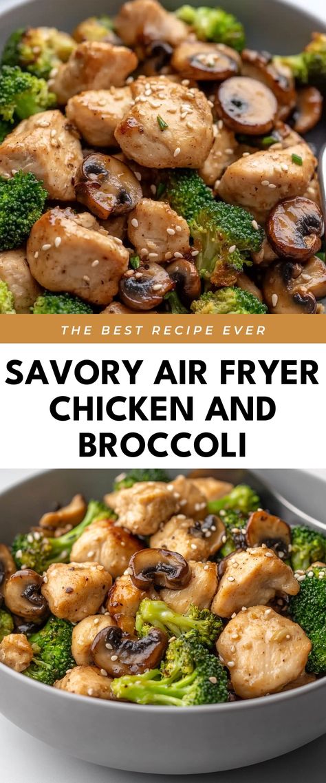 Image for Savory Air Fryer Chicken and Broccoli Air Fryer Chicken And Broccoli, Chicken And Broccoli Recipes, Chicken And Broccoli, Tasty Dinner, Broccoli Recipes, Dinner Options, Air Fryer Chicken, Best Chicken, Broccoli