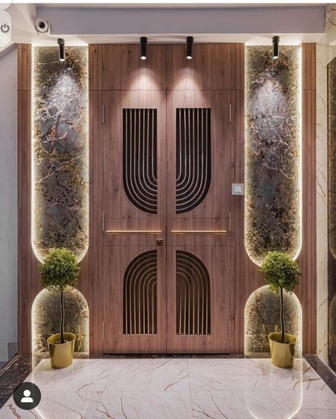 Wall Pannel Ideas Entrance, Entry Passage Design, Entrance Passage Design, Luxury Entrance Design, Foyer Area Design Entrance, Entrance Lobby Design, Luxury Houses Entrance, Entry Door Designs, House Main Door