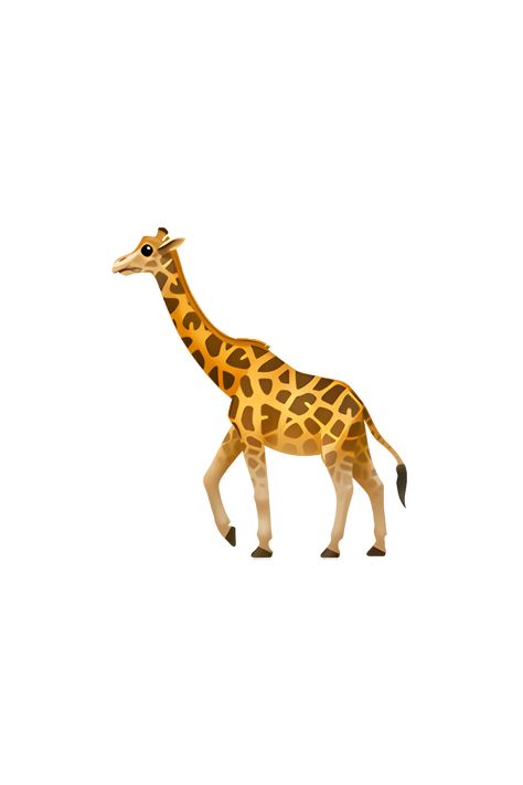 The emoji 🦒 depicts a tall, yellowish-brown giraffe with brown spots on its body. It has a long neck and two small, curved horns on its head. The giraffe is standing upright and facing forward, with its legs spread apart and its tail hanging down. Its eyes are large and black, and its mouth is closed. The overall appearance of the emoji is cute and friendly. Triples Assemble, Lego Hotel, Emojis Iphone, Apple Emojis, Iphone Emoji, Icon Emoji, Emoji Iphone, The Emoji, The Giraffe