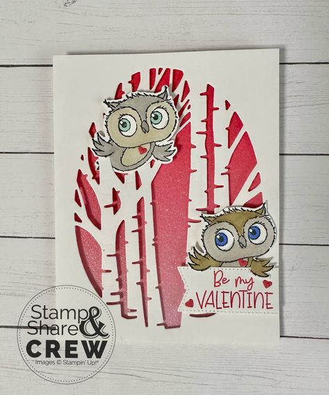 Be My Valentine with Adorable Owls by Stampin' Up! - LauraMilligan Animal Valentine Cards, Stampin Up Valentine Cards, Owl Cards, Adorable Owls, Owl Valentines, Owl Card, Valentine Cards Handmade, Valentines Sale, Card Crafts