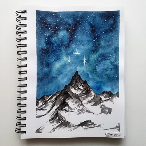 Galaxy Artwork, The Night Court, Sketchbook Cover, Night Court, Diy Watercolor Painting, Watercolor Projects, Beauty Art Drawings, Painted Books, Watercolor Sketch